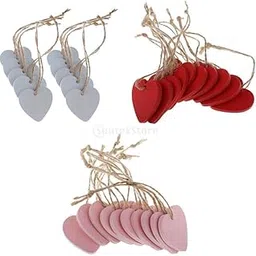SHOPORA 30x Painted Wood Heart Tags Hanging Craft DIY Home Decorations Crafts | Multi-Purpose Craft Supplies | Crafting Pieces | Wooden Pieces-picture-51