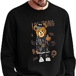 Scott Fincher Mens Black Graphic Printed Sweatshirt - Printed Teddy Sweatshirt-picture-20