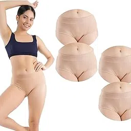 Flosee Women's Viscos Lycra Cotton Hipster Underwear, High-Waist Panty, Comfortable Fit Pack of 4-picture-37