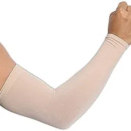 Veteran Cotton Half Skin Arm Sleeves Gloves Unisex Men or Women Fieldway Arm Sleeves Gym Sports Gloves for Sun Burn Skin Tan Protection SPF Proof UV Block Beige()-picture-30