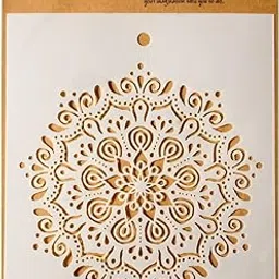 CrafTangles Art and Craft Stencil - Mandala, 6x6 inch, Reusable, use for DIY Painting on Canvas, Fabric, Cloth, Paper, Glass, Furniture, Wall, Mixed Media and Decoupage, 1Pc, CTCS21 image 1