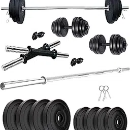 Kore PVC 20-50 Kg Home Gym Set with One 4 Feet Plain and One Pair Dumbbell Rods-picture-30