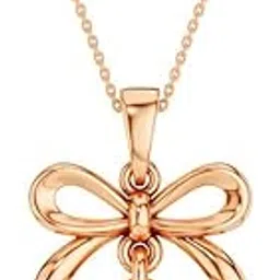 kisna 18 KT Loveknot Rose Gold Pendant For Women-picture-46