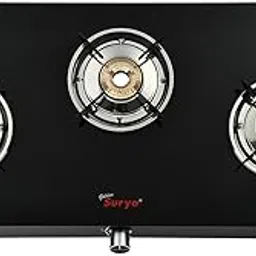 Golden Surya Gas Stove 3 Burners Burner Black Manual Ignition Toughened Glass Top Gas Stove, 18 Months Warranty (ISI Certified) (CXJ-32 MS)-picture-12