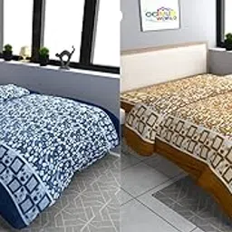 MORADO Double Bed Woolen Fabric Geometric Quilt Cover/Duvet Cover/Rajai Cover/Blanket Cover for Winters (90x100 Inches, Grey and Mustard, Combo of 2)-picture-18