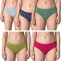 blossom Orchid Combo Hipster Panty,Ultra Soft Stretchable Cotton Concealed Elastic Brief_Pack of 5-picture-33