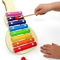Wooden Rainbow Xylophone Musical Toy, 8 Colourful Keys, Dragonfly Design Pack of 1 mini Size-image-14