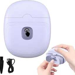 XEIRA Electric Nail Clippers for Seniors, Children, Babies – Rechargeable Automatic Nail Trimmer with Built-In Nail File & Polisher, Quiet Motor, Cordless Safe Cutter, Ergonomic Curved Blade Design (Light Purple)-picture-21