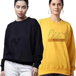 mack jonney Fleece Round Neck Sweatshirt for Women (Pack of 2)-SW_RRN_BLK_47_YLW_002-P-picture-10
