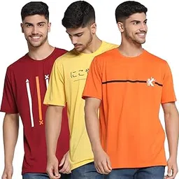 inkkr Men Half Sleeve Printed Roundneck T-Shirt Combo-picture-30