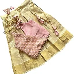 picksparrow Baby Girl Pattu pavadai/Lehenga Choli/Traditional Ethnic Dress (Pink, Tissue Embroidered)-picture-15