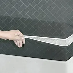 BSB HOME® Premium Cotton Mattress Cover/Protector with Zipper Chain| Available in Provides All Around Protection with 360° Encasing |72"x48" (6x4 ft) - Pack of 1 - Grey image 1