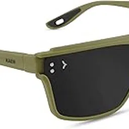 eyewearlabs KAEN | Polarized Full Rim Rectangular Branded Stylish Sunglasses For Men & Women | 100% UV Protection Shades | Cricket Sports Cycling Driving | Black Lens | Medium-picture-52