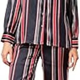 unifringe Women Striped Sarin Night Suit | Soft & Comfortable Nightwear(Red&Blue)-picture-46