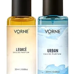 VORNE Legace & Urban Eau De Parfum 20Ml each long lasting perfume for men and women Fruity & Woody aromatic Fragrance Combo-image-2