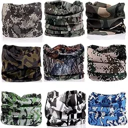 truflair Headwear Wide Headbands Scarf Head Wrap Mask Sweatband -12 in 1 Neck Warmer for Yoga, Camping, Fishing, Hiking, Running, Motorcycling, Skiing (IN, Alpha, Free Size, MULTICOLOUR, 12 PCS)-picture-16