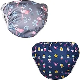 POLKA TOTS Reusable Swim Diapers for Babies & Toddlers – Adjustable, Leak-Proof & Waterproof – Washable Swim Diaper for Pool & Beach (Flamingo & Mix Print, 2-12 M)-picture-49
