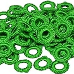 CRAFT LOVE Round Crochet Thread Rings Mirror Frames for Embroidery & Craft - Pack of 100 Rings (Size : 1.5 cm) (Green)-picture-13