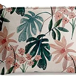 PAPER PLANE DESIGN Multipurpose Printed Canvas Zipper Pouch for Girls, Women (9 Inch x 6 Inch) (Pack of 1)-picture-36