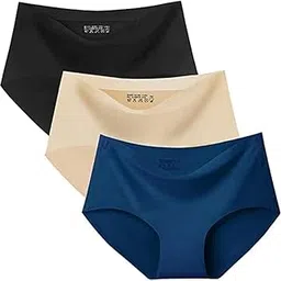 SHREEJA Seamless High Cut Briefs, No Show Underwear for Women, Ice Silk Panties, Breathable Laser Cut Hipster with Invisible Edges, Pack of 3-image-15