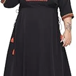indietoga Women's Plus Sizes Embroidery Fit and Flare Long Maxi Dresses (2XL to 10XL)-picture-45