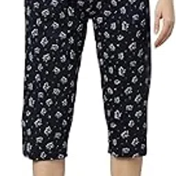 kryptic Womens Solid pure cotton relaxed fit lounge capri-picture-22