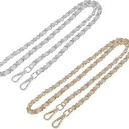 Enakshi® 2x Purse Handbag Handle Shoulder Bag Replacement Chain Bag Strap Gold+Silver|Clothing, Shoes & Accessories | Womens Handbags & Bags | Handbag Accessories-image-4
