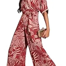 miss chase Women's V-Neck Half Sleeve Floral Kimono Regular-Length Jumpsuit-picture-48