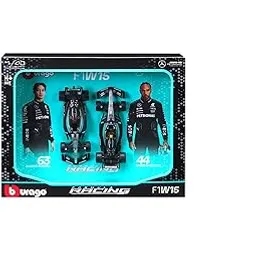 Bburago 2024 Mercedes-AMG F1 Racing Team W15 Set of 2 Cars 1:43 Formula 1 Die Cast Scale Miniature Model Cars, with Photo Frame Packaging-picture-20