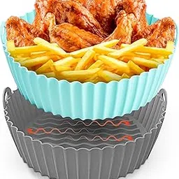 Air Fryer Silicone Liners, 2Pcs 8.5 inch Reusable Air Fryer Pot Non Stick Air Fryer Basket Oven Accessories-image-95