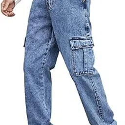 greciilooks Jeans for Men | Men Jeans | Cargo Jeans for Men | Jeans Pant for Men | Baggy Jeans for Men | Jeans for Men Loose fit | Cotton Jeans for Men-picture-49