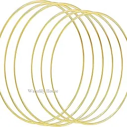 Waterlily House's 6 Pieces Large Gold Metal Rings DIY Wreath Metal Hoop Crafts Metal Rings for Dream Catcher,Macrame Supplies and Crafts, Wedding, Thanksgiving, Christmas Wreath(20 Inches, 16 Inches)-image-1