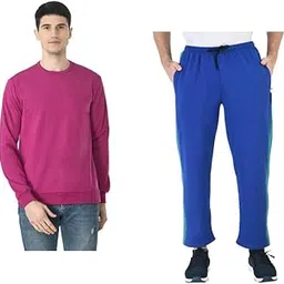 Men Solid Fleece Warm Sweatshirts and Fleece Lower for Winter-image-8