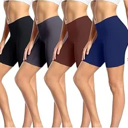 louryn koulyn Women's Cotton Boy Shorts Underwear Anti Chafing Soft Biker Short Plus Boy Shorts Panties 4 Pack-picture-21