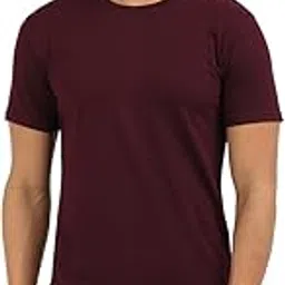kivofa Premium Cotton Round Neck T-Shirt for Men – Soft, Breathable, Made in India - Regal Cranberry-picture-56