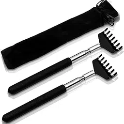Store2508 2Pc Back Scratcher | Telescopic Extendable Back Scratchers | With Storage Bag | Relief from Itching | With Velvet Drawstring Storage Pouch | 7 Teeth Rake Claw-picture-11