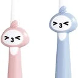 GUCHIGU Baby Toothbrush & Toddler Toothbrush for Age 2-10 Years Old, Extra Soft Toothbrush with 10000 Soft Floss Bristle for Baby Gum Care (2 Pcs, Blue-Pink)-image-51