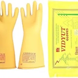 VIDYUT Electrical Safety Gloves, 33KV Electrical Insulated Rubber Seamless Hand Gloves (Class D Tested, Length 380mm, Test Potential - 33,000V, Working Potential - 7,500V) - (Pack of 1)-picture-31