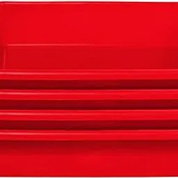 Kuber Industries Plastic Storage Large Tray Organizer, Stackable Tray for Projects, Painting, Beads, Organizing Supply Pack of 4 (Red)-picture-29