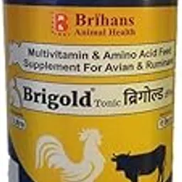 Brihans Laboratories Animal Health Brigold Tonic|Oral Liquid Feed Supplement of Multivitamins,Enzymes & Amino Acids,Vitamin D3,B12 for Poultry,Cattle,Buffalo|Supports Animal Health & Growth|1 L-picture-12