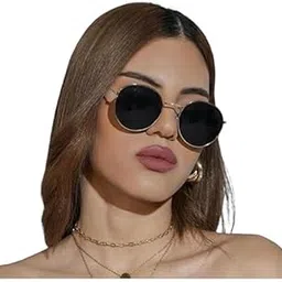 Silver Metal Frame Oval shape Sunglasses/Goggles For Men's and Women's UV Protected-Pack of 1-image-25