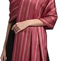 wool artistry Women Lining Stole, Gajari/French Rose Color, Authentic Fine Wool Blend Pashmina, Light Weight, Size 28x80inch-picture-33