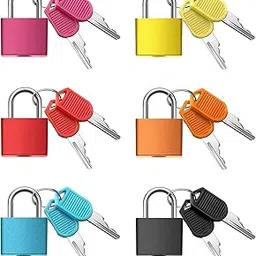 Bluedeal Suitcase Locks with Keys, Small Luggage Padlocks Metal Padlocks Mini Keyed Padlock for School Gym Classroom Matching Game (Fresh Color,6 Pieces), Multicolour-picture-40