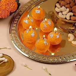Wish Candels Premium Ladoo Candle || Hand Poured || Motichur laddoo Candles || Decorative Candle 100% Paraffin Wax. (4)-picture-65