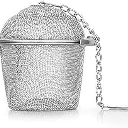 Giffy® Stainless Steel Teapot Tea Infuser Filter Basket for Green Tea Loose Leaf Tea Bags with Chain and Hook Rust-Free | Locking Infuser Basket | 1 Pcs (1)-picture-15