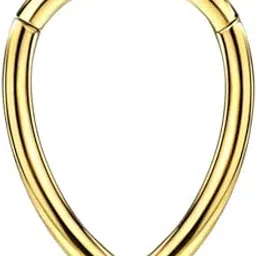 fansing 316L Surgical Steel Teardrop Hinged Seamless Ring Silver/Gold/Rose Gold 16 Gauge 8mm-picture-28