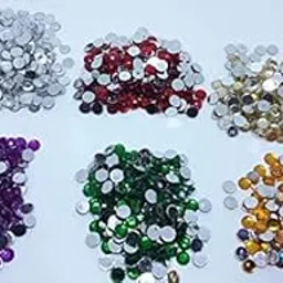 AAASAH® Round Shaped Kundan Stones for Jewellery Making,Embroidery and Craft Works (Multicolour,Pack Ok 6 Color Each Color 100 Pcs,Total Pcs 600) Size 6mm-image-7