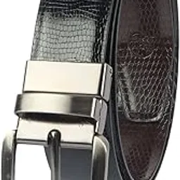zevora Reversible Leather Formal Black/Brown Belt For Men-picture-39