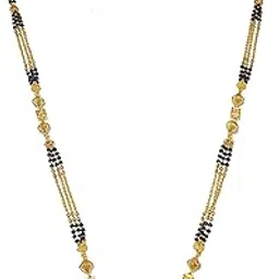 Adhira's Gold-Plated Micropolish 3 layered damroo mangalsutra/long Vati mangalsutra for women(36 inch)-picture-37