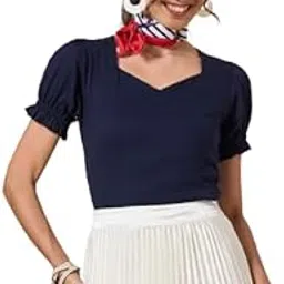 style quotient Women Solid White Cotton Knit Smart Casual Top-picture-28